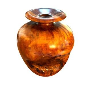 Raw wood bud vase California redwood live edge mid century organic home decor